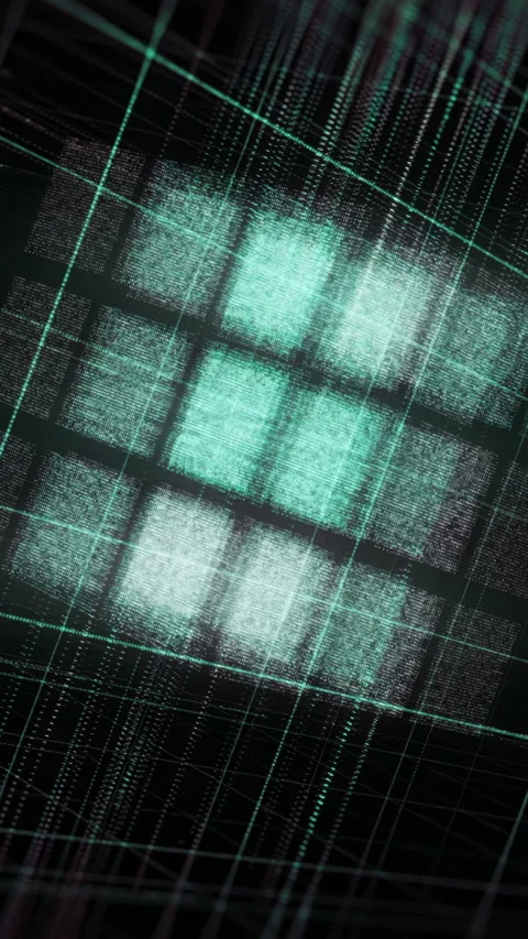 3D spinning cube in the computing core with interchanging Information streams Vídeo Stock 289651329