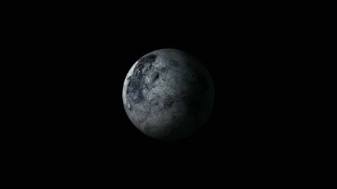 3d spinning Eris planet half day night black background Vídeo Stock 162056606