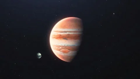 3D Spinning Jupiter Planet With Orbiting Moon Vidéo 265236068