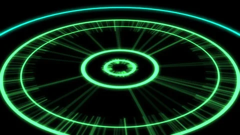 3D Spinning Wheel Audio Reactive X60 Degrees L Green Animation Loop Video stock 254130617