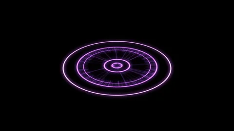 3D Spinning Wheel Audio Reactive X60 Degrees S Purple Animation Loop Video stock 276407237