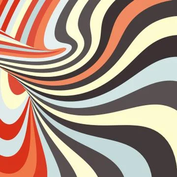 3d spiral abstract background. Optical Art. Vector illustration Stock Illustration