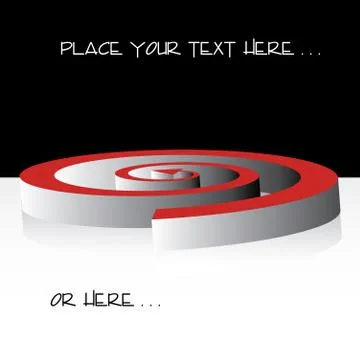 3d spiral arrow on reflecting surface, vector illustration Stock Illustration