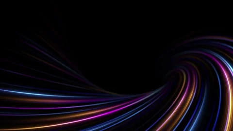 3D spiral of neon light lines. Looped vortex glowing tunnel of multicolored.. Vídeos de archivo 334632692