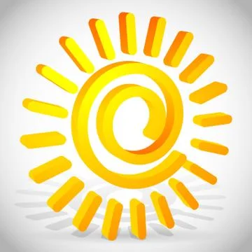 3d spiraling Sun vector Stock Illustration