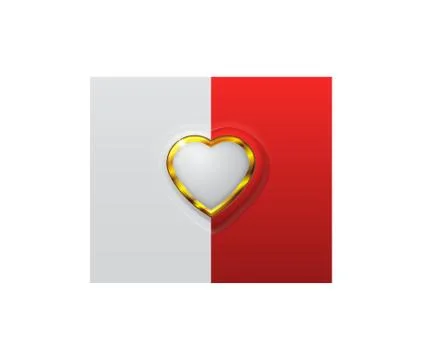 3d split heart Stock Illustration