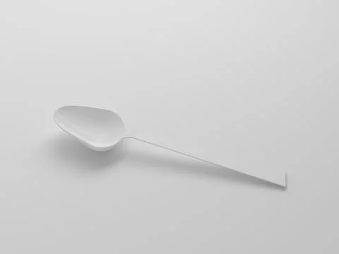 3D spoon on a white background, for soup and liquid food. Stock Illustration