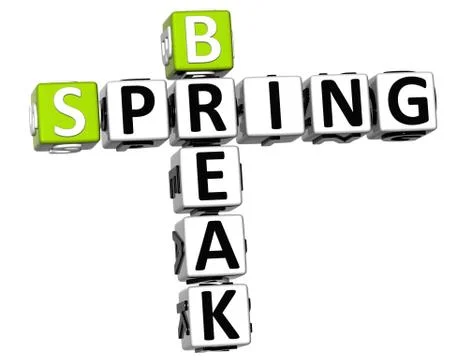 3d spring break crossword Stock Illustration