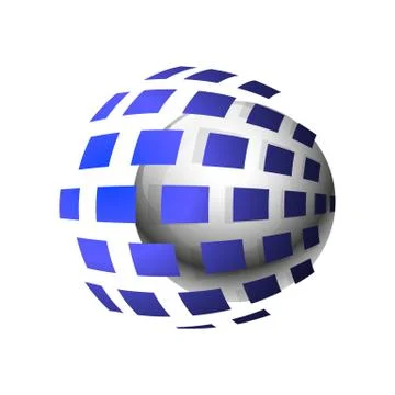 3D Square Abstract Sphere vector illustration. Modern 3d effect design for bu Stock Illustration