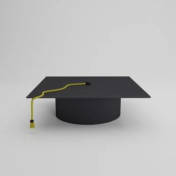 3d Square academic cap render 스톡 일러스트