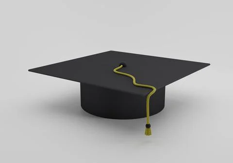 3d Square academic cap render 스톡 일러스트