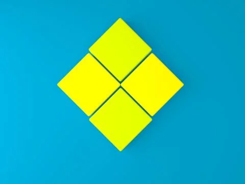 3d square box on blue wall Stock Illustration