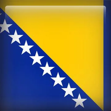 3D Square Country  Flag Button Vector Stock Illustration