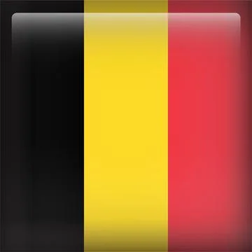 3D Square Country  Flag Button Vector Stock Illustration