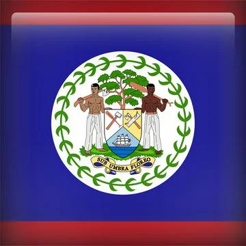 3D Square Country  Flag Button Vector Stock Illustration