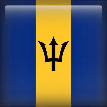 3D Square Country  Flag Button Vector Stock Illustration