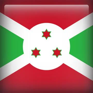 3D Square Country  Flag Button Vector Stock Illustration