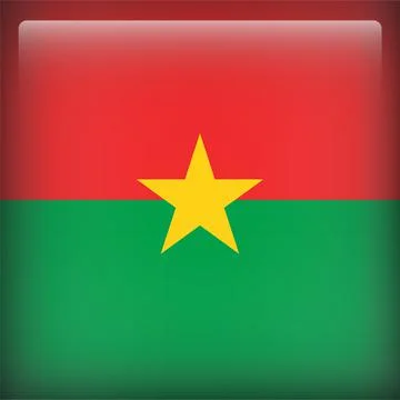 3D Square Country  Flag Button Vector Stock Illustration