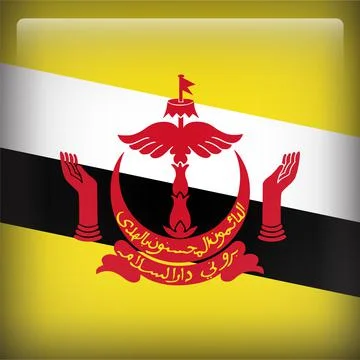 3D Square Country  Flag Button Vector Stock Illustration