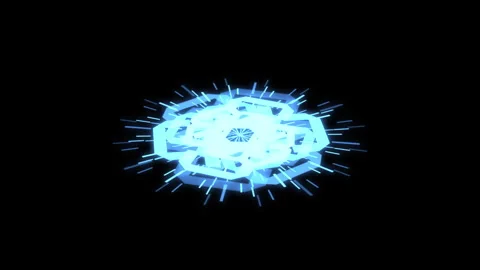 3D Square Cross Geometric Patterns Audio Reactive X60 Degrees S Blue Animation Video stock 258755749