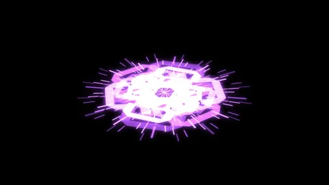 3D Square Cross Geometric Patterns Audio Reactive X60 Degrees S Purple Animation Video stock 319814028
