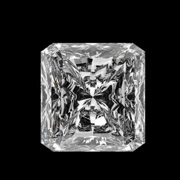 3d square cut diamond on black background Stock-Illustration