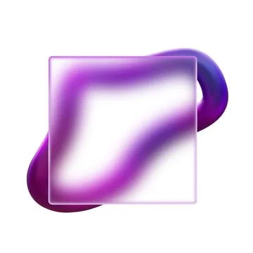 3D square frame in glass morphism style, transparent matt plate for text space Stock Illustration