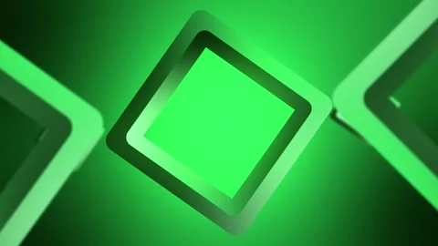 3D square green abstract geometric background with glossy squares looping Stock Footage 299998874