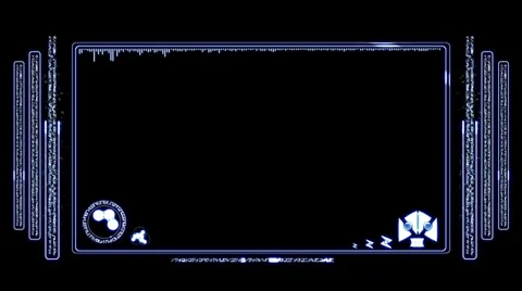 3D Square HOLOGRAM FRAME. Alpha matte Stock Footage 34990135