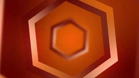 3D square orange abstract background geometric hexagon shape transparent Video stock 299998864