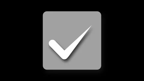 3d square shape check mark icon animation Stock Footage 304692145