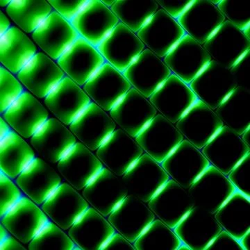 3d Square Shapes Under Green Light. Beautiful Science Background. Illustration. Stock Illustration