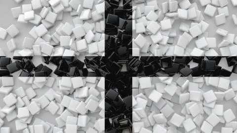 3D Square Tiles Scattered On The Floor, 3D Rendering Background Stock Illustration