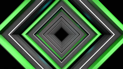 3D Square Tunnel 01 Stock Footage 170324195