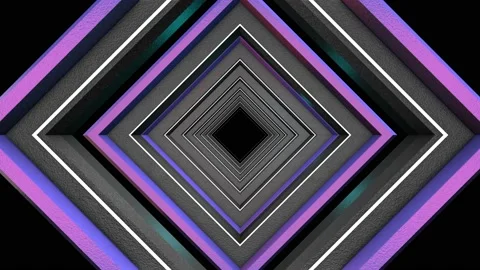 3D Square Tunnel 02 스톡 동영상 170324196