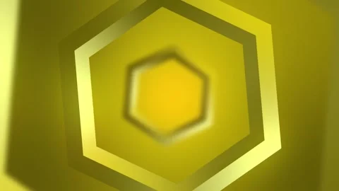 3D square yellow background geometric abstract 3d hexagon shape transparent Stock Footage 299998677