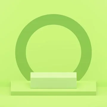 3d squared step podium pedestal with circle frame wall background realistic.. イラスト素材