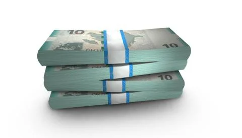 3D Stack Banknote of 10 Azerbaijan Manat Money 스톡 일러스트