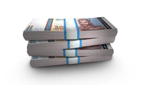 3D Stack Banknote of 100 Tajikistan Somoni Money イラスト素材