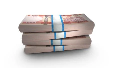 3D Stack Banknote of 1000 Afghanistan Money 스톡 일러스트