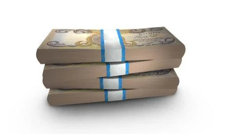 3D Stack Banknote of 1000 Dinar Iraq Money 스톡 일러스트