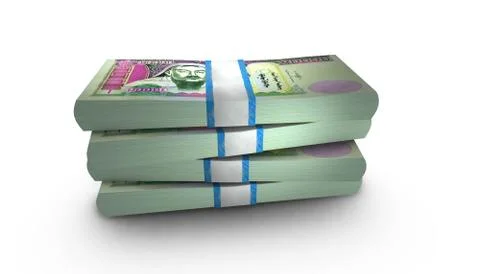 3D Stack Banknote of 20000 Mongolia Tugrik Money Stock Illustration