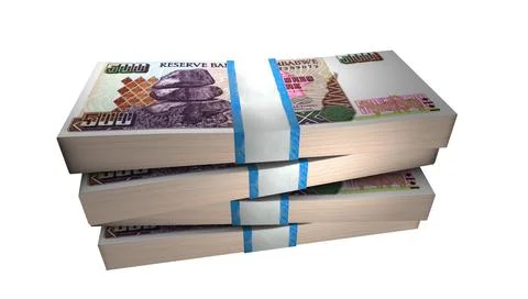 3D Stack Banknote of 500 Zimbabwe Dollars Money Stock Illustration