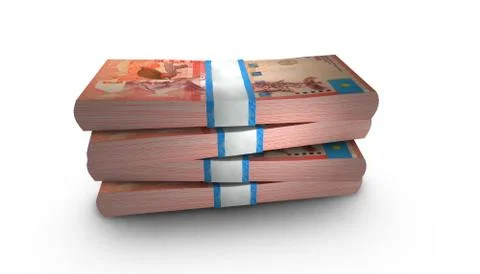 3D Stack Banknote of 5000 Kazakhstan Tenge Money イラスト素材