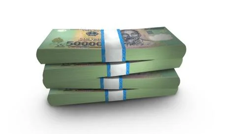 3D Stack Banknote of 500000 Vietnam Dong Money イラスト素材