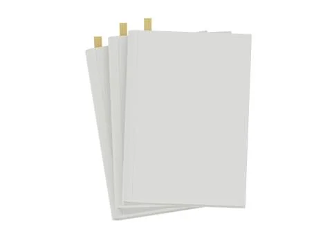 3d stack of blank books on white background Illustrazione stock