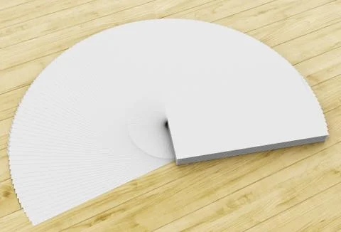 3d Stack of blank business cards on wooden table Stock Illustration