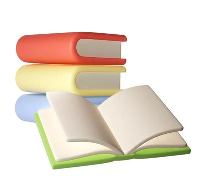 3D Stack of Book back to school, university or college graduate Icon. Render Illustrazione stock
