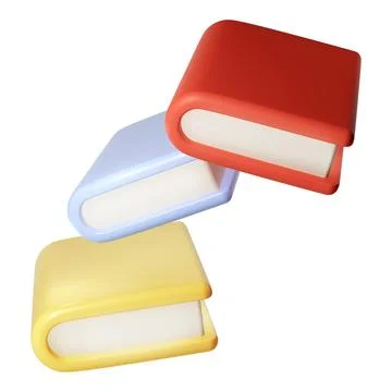 3D Stack of Book back to school, university or school college graduate Icon 스톡 일러스트