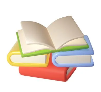 3D Stack of Book back to school, university or college graduate Icon. Render Stock Illustration